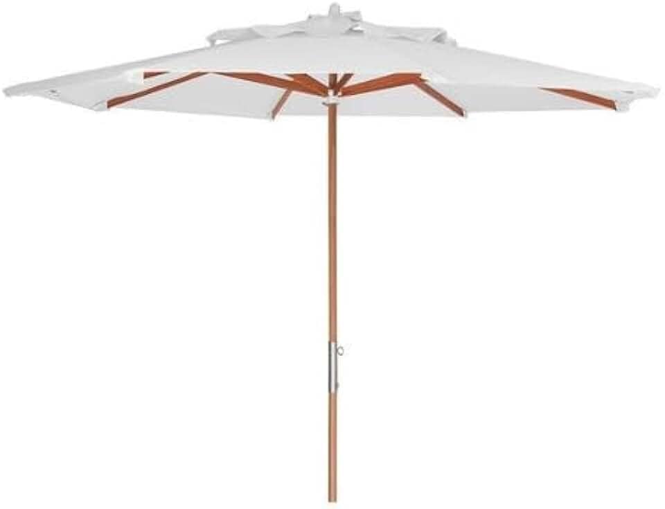 Guarda Sol de Madeira 3 Metros Sombreiro Piscina Praia Churrasco Area Gourmet Premium - Pazie (Branco)