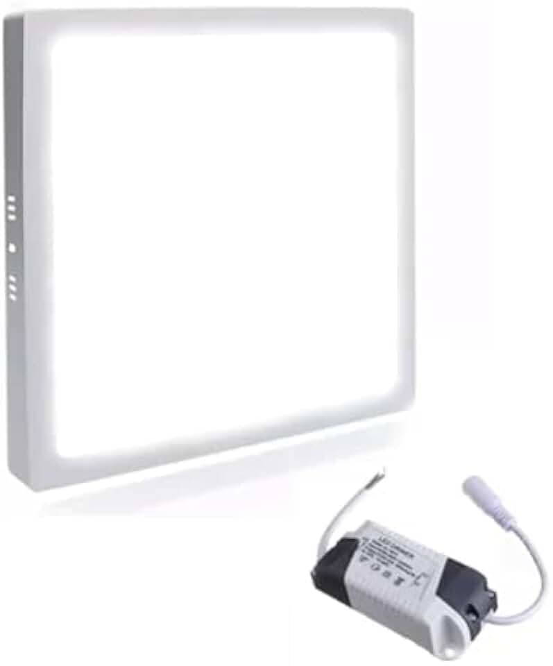 Luminaria Painel Led Plafon de Sobrepor Quadrada 25w Luz Branco Quente 3000k Slim Borda Fina 28x28cm Iluminação Casa