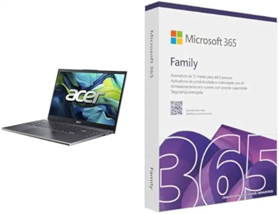 Notebook Acer Aspire 5 A15-51M-54E6 Intel Core I5 13° Geração H 8GB RAM 512GB SSD Tela 15.6 TN FHD 60Hz (UHD para processadores Intel) Windows 11 Home + Microsoft 365 Family (12 meses) até 6 usuários