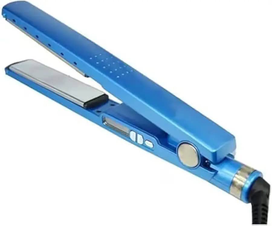 Chapinha de Cabelo Profissional Digital, Azul, Bivolt 110V-220V, Temperatura Ajustável até 450°F, com Placas Cerâmicas Integradas