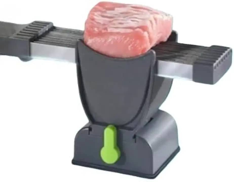 Fatiador Manual Multifuncional P/Carnes Queijos e Vegetais em Aço Inox Ajustável- Cortador Profissional para Churrasco e Cozinha