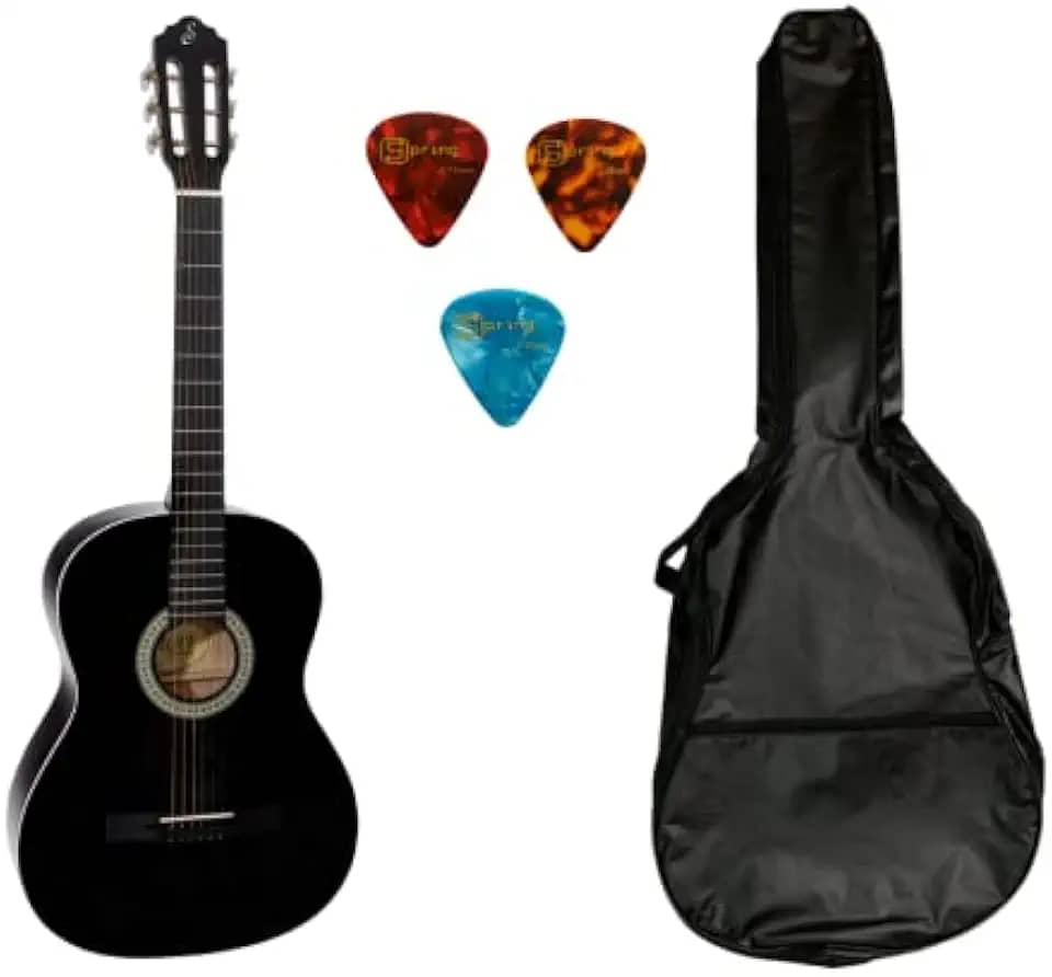 Violão Giannini Cordas De Aço Preto S14 Bk kit com Capa e Palhetas