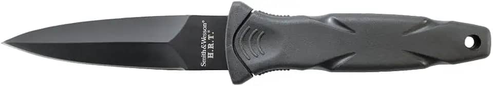 Faca de bota P e W fixa de 9,5 cm de alça de borracha