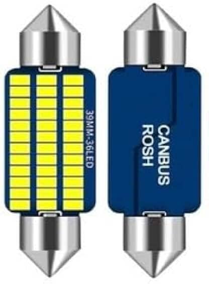 Lâmpada LED Festoon 39mm com 36 LEDs SMD 3014, Cor 4300K Neutra, Compatível com Canbus, Ideal para Iluminação Interna Automotiva, Luz de Teto e Placa (Branco-quente | Torpedo/Festoon/C5W/C10W)