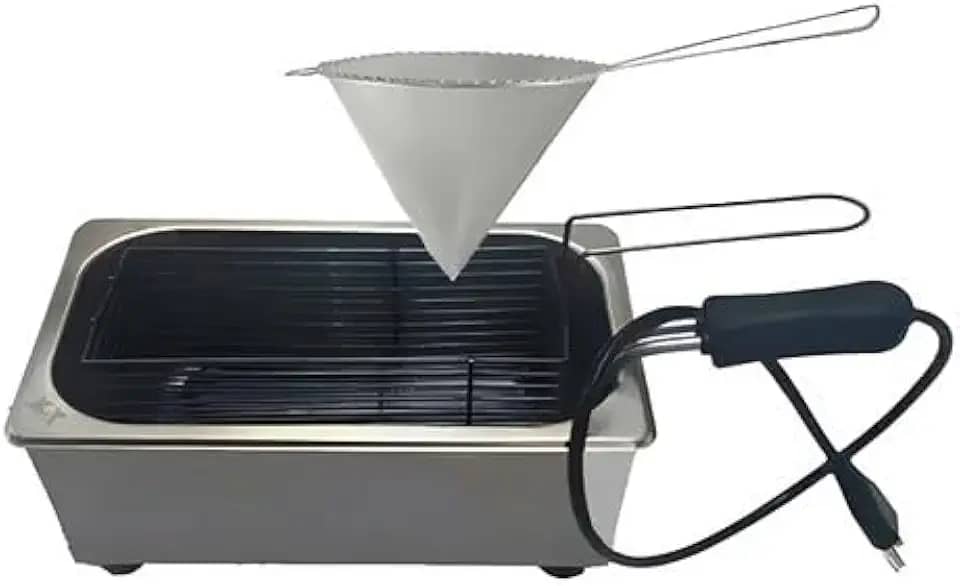 Fritadeira Elétrica A Óleo 1 Litro + Coador De Inox 110v