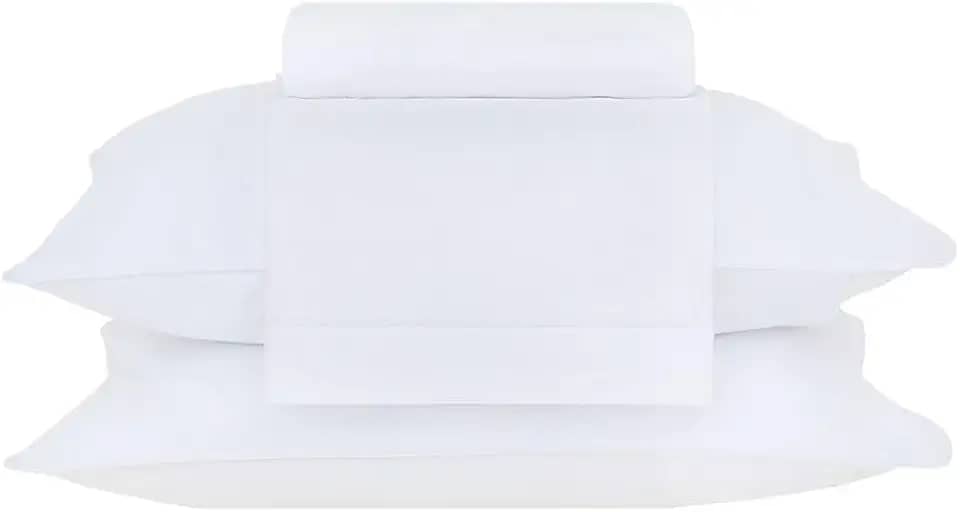 Buddemeyer Jogo de Cama Casal Percal 180 Fios Basic Percalle 100% Algodão Penteado Branco 4 peças