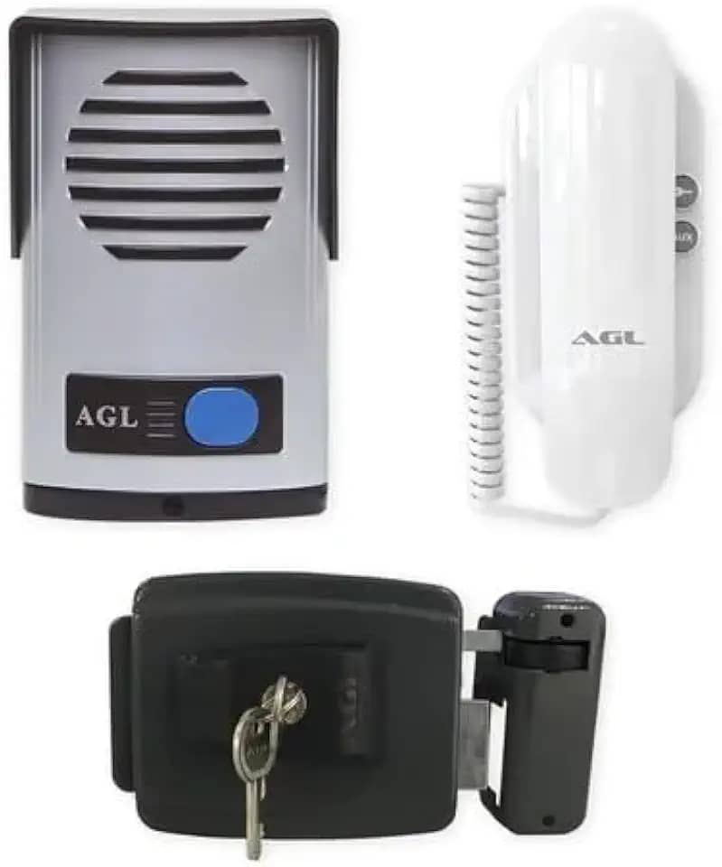 Kit Interfone Porteiro Eletrônico Agl Fechadura Elétrica