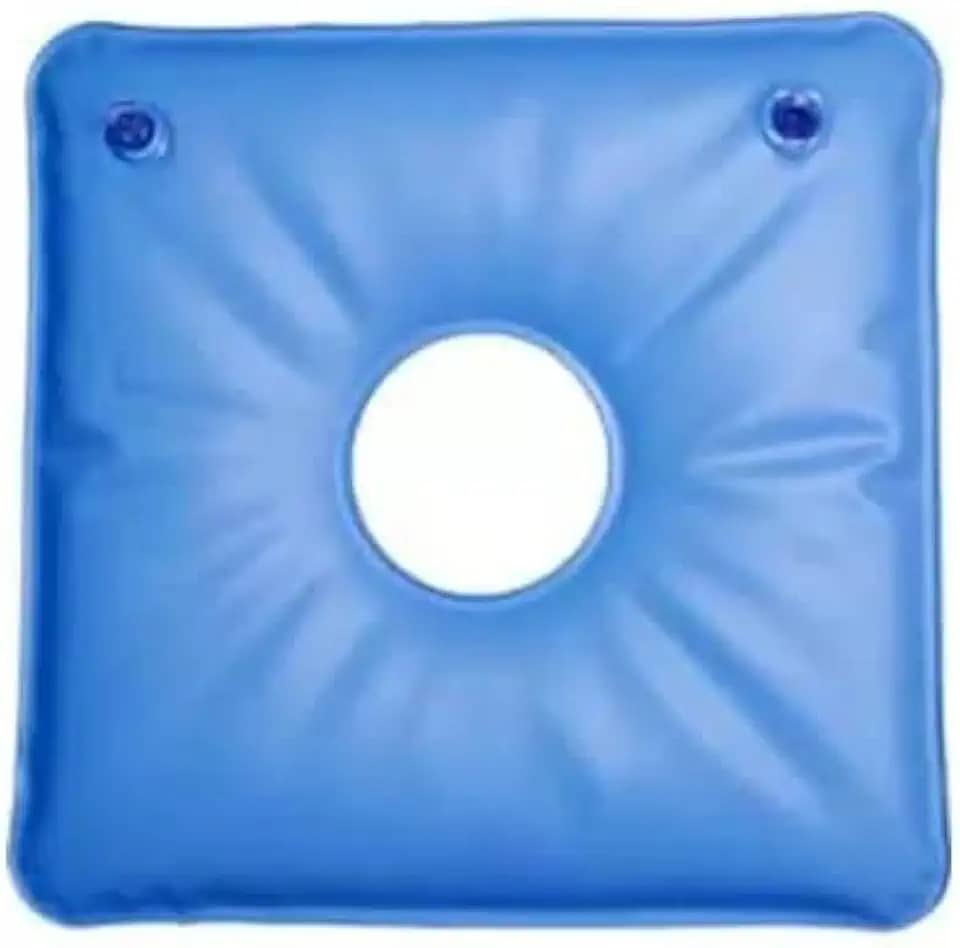 Almofada Terapêutica Quadrada Com Orifício Duo Inflável Água Duas válvulas