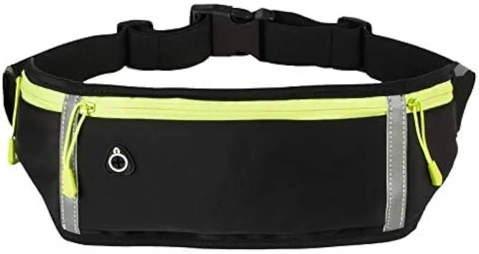 Cinto de corrida, cinto de hidratação, bolsa impermeável para cintura, compatível com iPhones, bolsa esportiva ajustável para cintura, para maratonas, caminhadas e ciclismo, verde