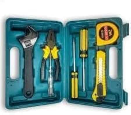 Caixa de Ferramentas Maleta Portátil com 7 Peças Compacta Prática e Essencial para Pequenos Reparos! O Kit de Ferramentas Ideal para Ter em Casa no Carro ou no Escritório!