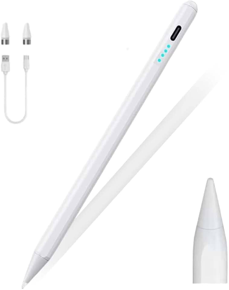 Caneta Digital Pencil Stylus Compatível com Ipad Apple Android Xiaomi Alta Precisão Palm Rejection Ponta Para Desenho e Escrita Natural Branca 1.0mm Sensibilidade na Inclinação – VOLT3M