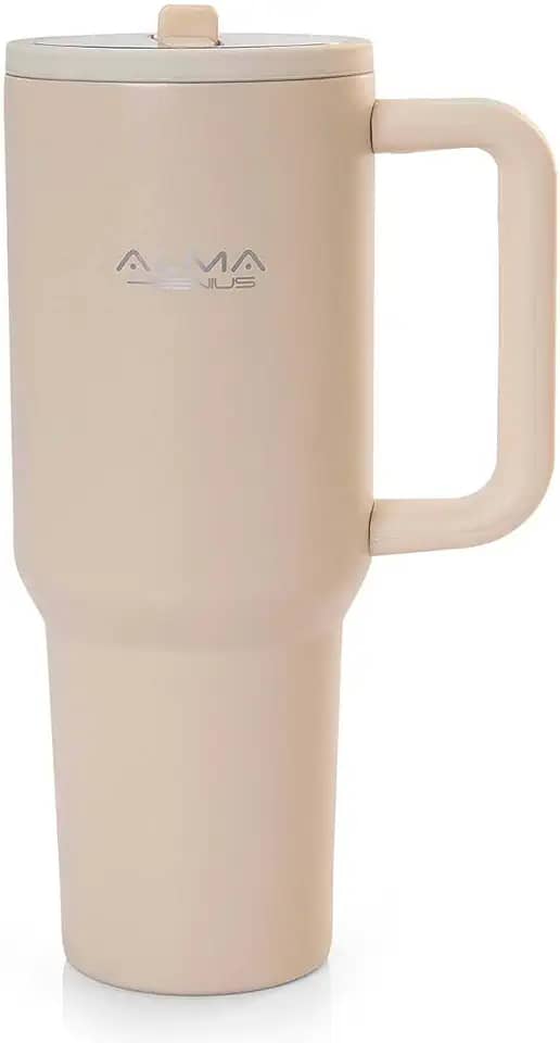 Copo Térmico com Canudo 1200ml Noah Offwhite Alma Genius