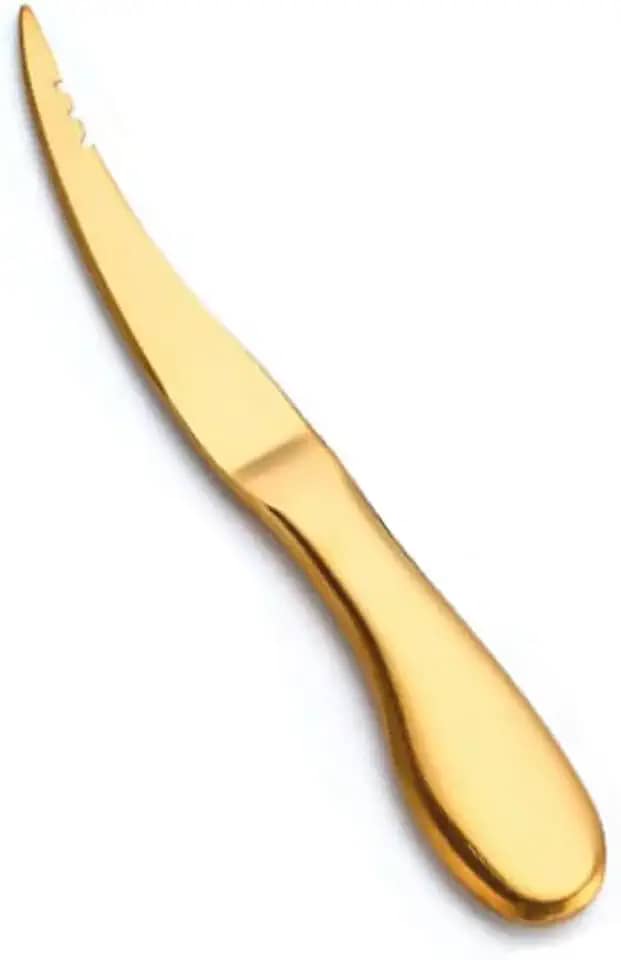 Genérico, Faca para Camarao Limpar Cortar Frutos Mar Aço Inox Dourado