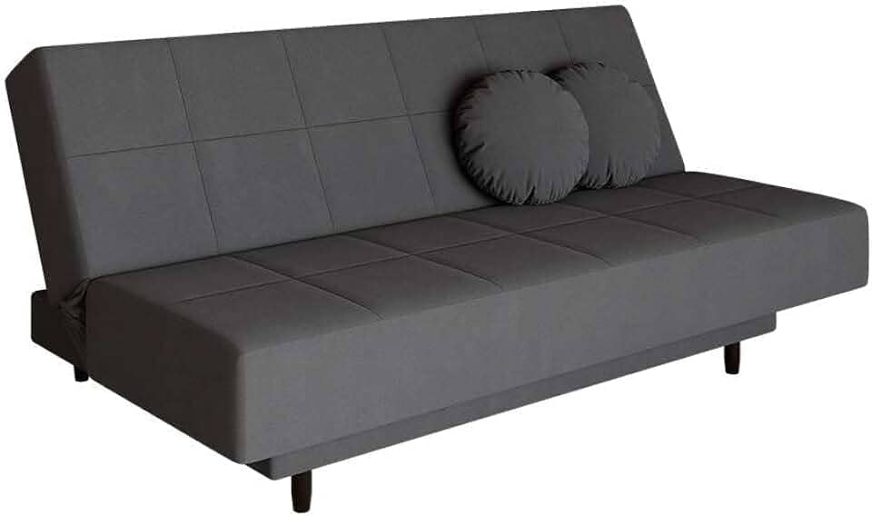 Sofá-Cama Casal 3 Lugares Jimmy Suede Grafite