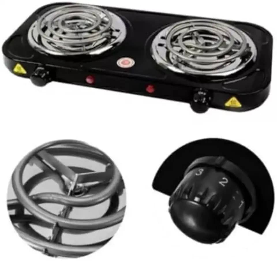 Fogão Elétrico Portátil Cooktop 2 Bocas, 2500W 110V
