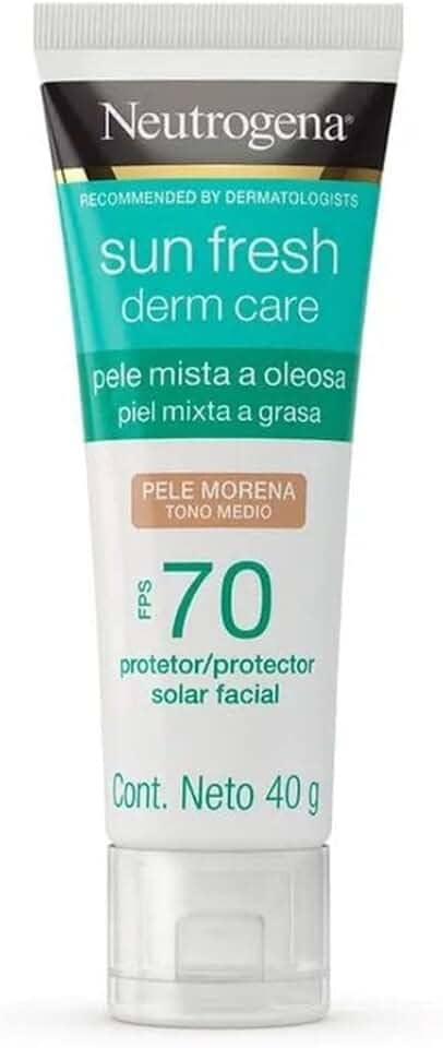 Neutrogena Sun Fresh Protetor Solar Facial Para Pele Oleosa Derm Care Pele Morena FPS 70,40g