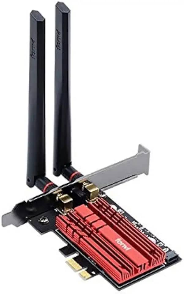 Placa Wireless WiFi 6E 2.4g/5g/6ghz 802.11AX Bluetooth 5.2 Intel AX210 FV-AXE3000 PCI-E Vermelho