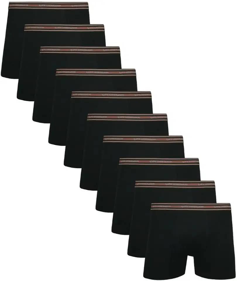 Kit 10 Cuecas Lupo AM Boxer Preto