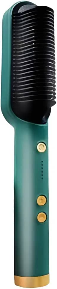 Escova Alisadora De Cabelo Elétrica Bivolt, Alisa, Hidrata, Modela, Alinha e Anti Frizz, Pente Quente para Cabelos Cacheados e Ondulados, 5 Níveis de Temperatura