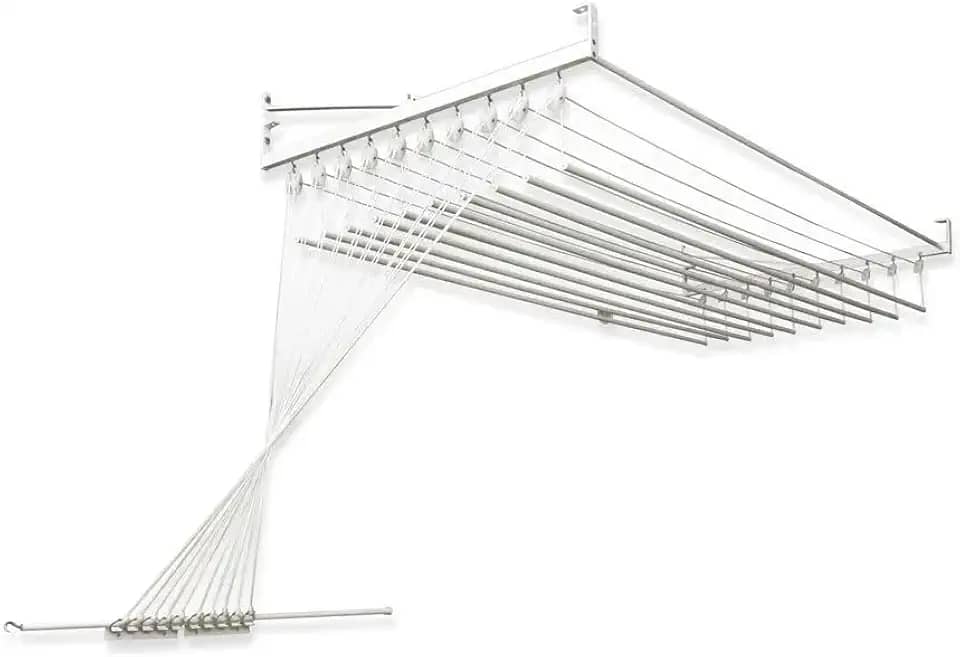 Varal de Teto ou Parede Para Apartamento 120cm 10 Varetas Individuais