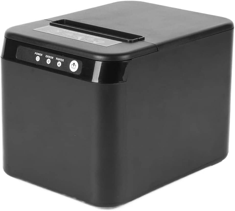 Impressora Térmica de Recibos, 80mm, 203 DPI, USB e LAN, Preta