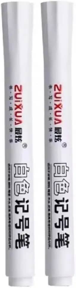 Kit 2 Caneta Branca Permanente Marcador Acrilica 1,5 mm Desenho Colorir Canetas Brancas Pintar Livros Profissional Artesanato