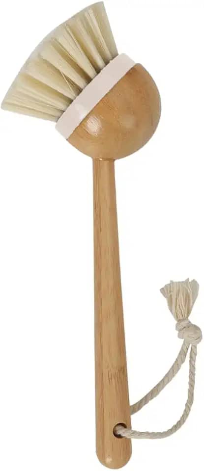 Oikos - Escova de Limpeza Redonda com Cabo Longo de Bambu