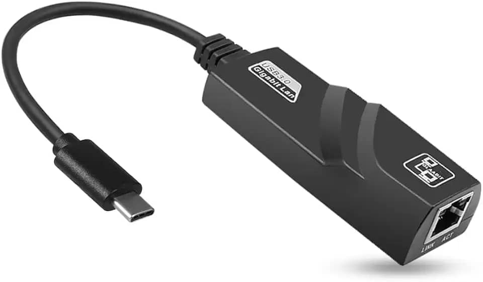 Adaptador de Rede USB 3.0 Gigabit Lan Ethernet RJ45 Placa de Rede Externa 10/100/1000mbps Desktop, Notebook, Macbook (USB Tipo C)