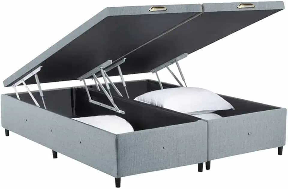 Box Baú Premium Linho Cinza Queen - SONO DESIGN