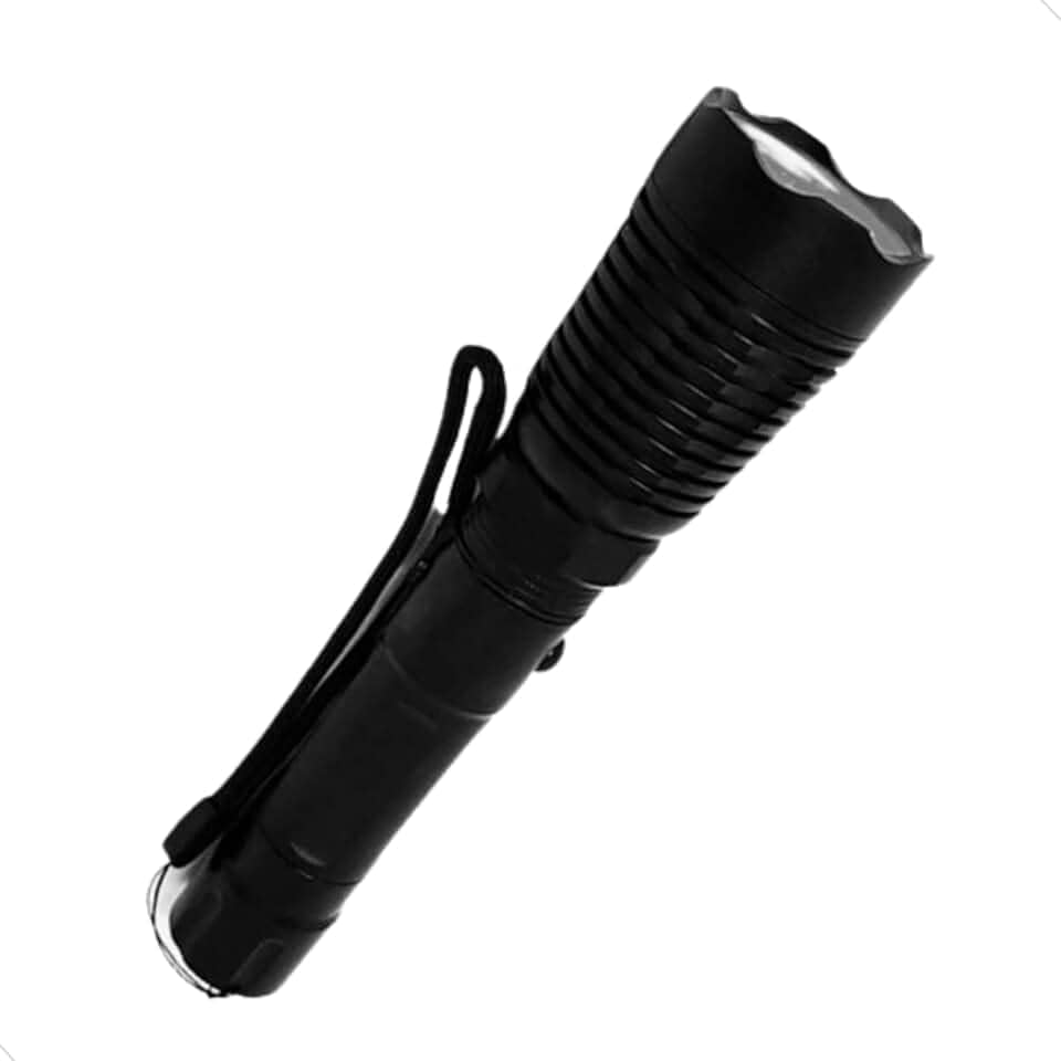 Lanterna Tática Led Luz Branca Caça Foco Redondo Com Suporte Cor da lanterna Preto Mundo Compras