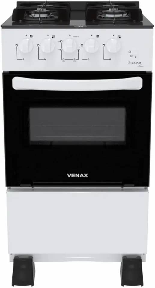 Fogão Venax Picasso Line 4 Bocas Mesa De Vidro Branco Bivolt
