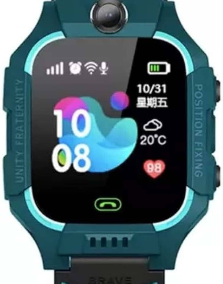 Q19 Relógio Smartwatch Infantil, LBS 2G, Verde, Silicone, Tela LCD 1.44 Polegadas, SOS, Função LBS, Câmera, Monitor Remoto, Bateria Recarregável, Resistente à Água 1m.