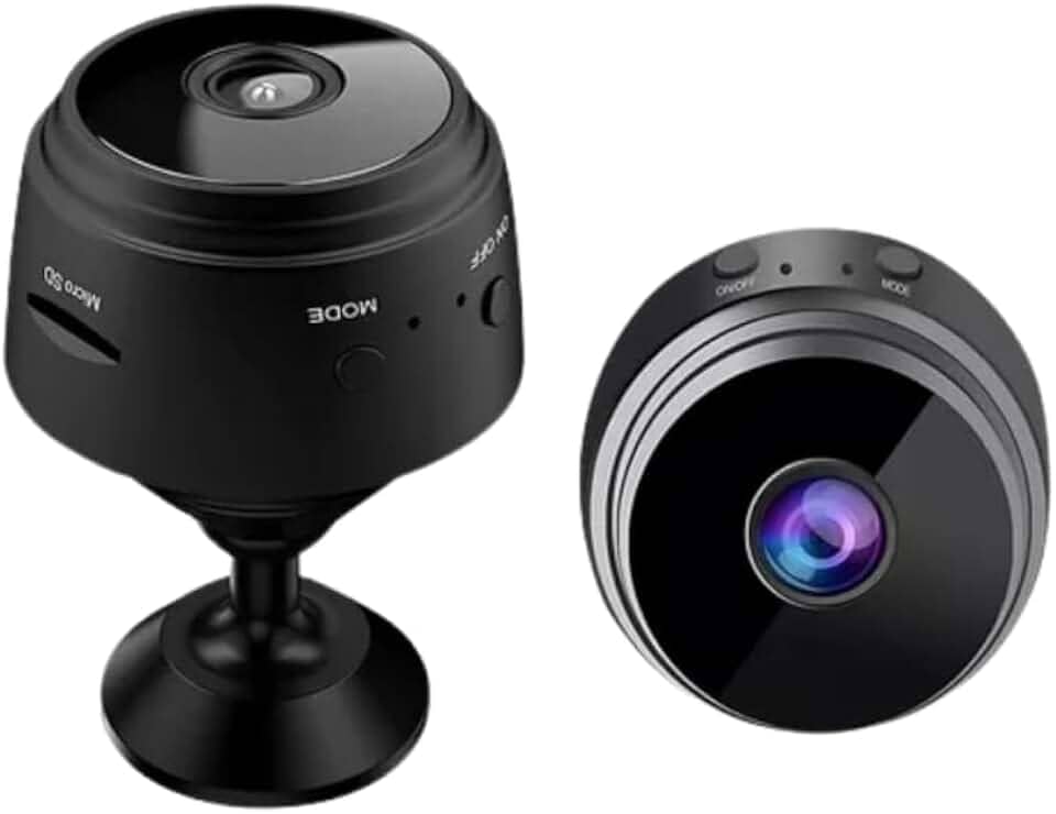 Kit 02 Câmera Espiã Mini HD Wi-Fi com Sensor de Presença, Visão Noturna e Suporte de Encaixe