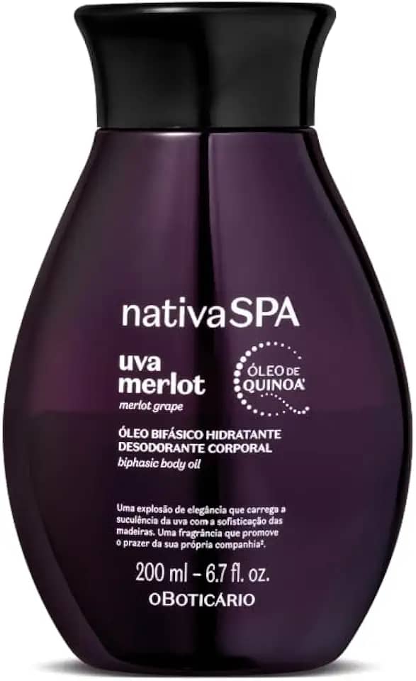 Óleo Bifásico Hidratante Desodorante Corporal Nativa Spa Uva Merlot 200ml