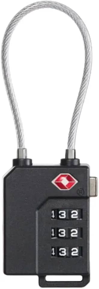 Cadeado com cabo de aço TSA senha (preto)