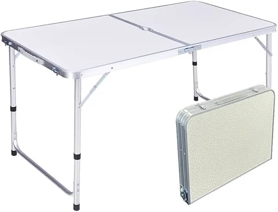 Mesa Dobravel Maleta Portatil, Escrivaninha Dobravel Retangular para Cozinha/Area Externa/Camping（120×60×70CM）