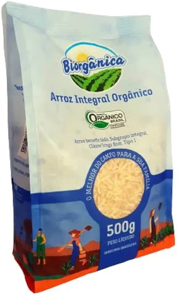 Kit 2X: Arroz Agulhinha Integral Orgânico Biorgânica 500g