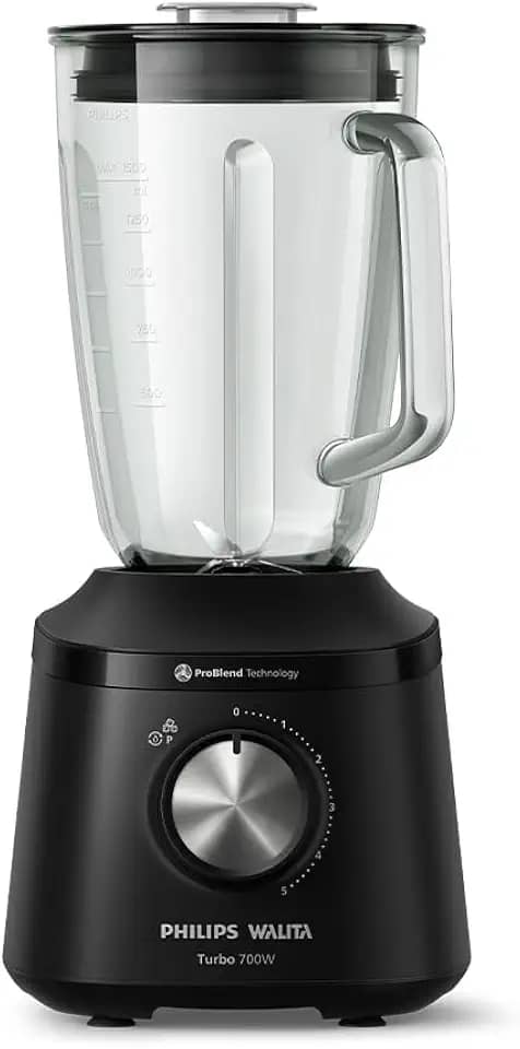 Philips Walita, Liquidificador Série 3000 Turbo, 110V, Preto, Jarra de Vidro 700W - HR2272/91