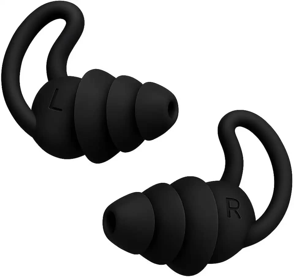 Tampão De Ouvido Protetor Auricular Antirruído de Silicone Preto Barulho Dormir Natação Reutilizável Confortável