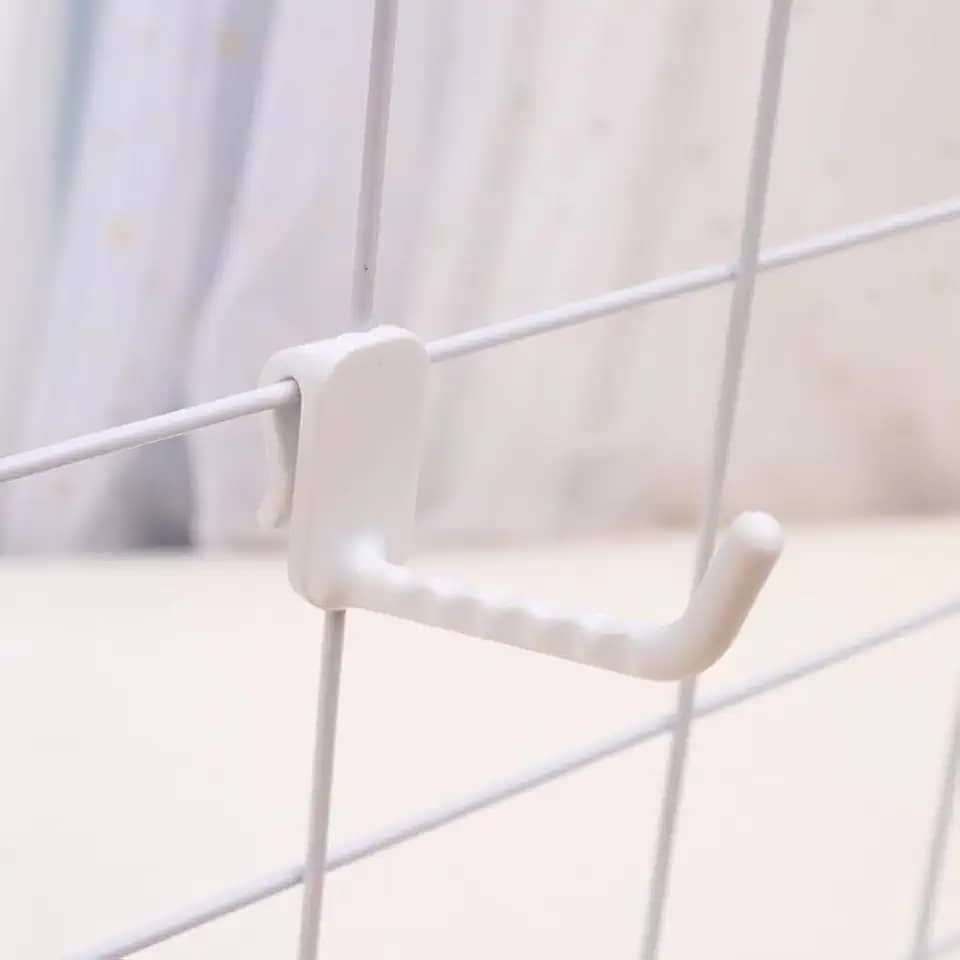 5 peças prateleira de supermercado rack de exibição multiuso painel de malha de metal ganchos de plástico ganchos para meias organizadores domésticos, branco