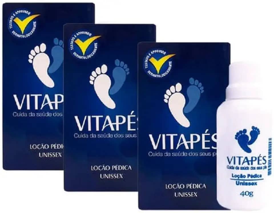 Kit 3 Loção Hidratante para Pés Unissex, Creme Vitapés, Tratamento para Pele Rachada e Ressecada