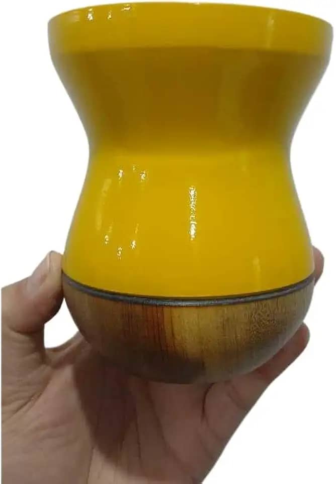 Copos de Mate,Cuia Chimarrao Cuia de Madeira Imbuia Tratada para Chimarrão Premium(Amarela madeira)