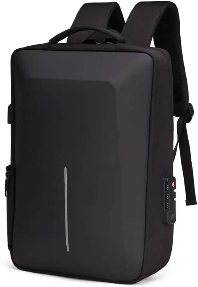 TOKSHOP Mochila Masculina Executiva Slim Antifurto com Trava e Código Para Notebooks de Até 15.6 Polegadas Rígida