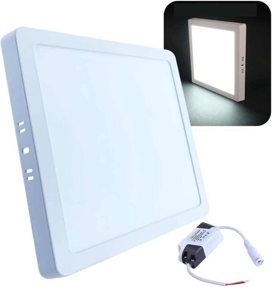 Painel Plafon LED de Sobrepor 25W Quadrado 29x29cm Slim, 6500K, Estrutura Metálica – Luz Branca Fria
