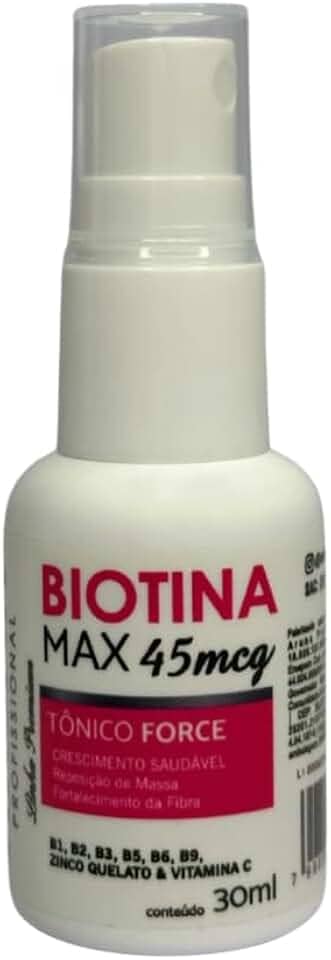 Tônico Force Biotina Max 30ml – Fortalece e Auxilia o Crescimento de Cabelos e Sobrancelhas