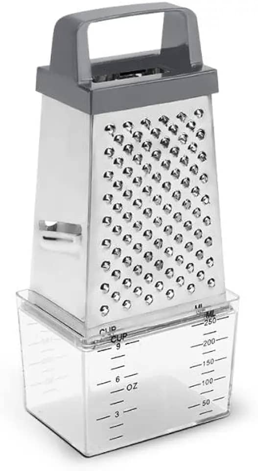 Brinox - Ralador 4 Faces Com Coletor Top Pratic, 20,5 Cm - Aço Inox