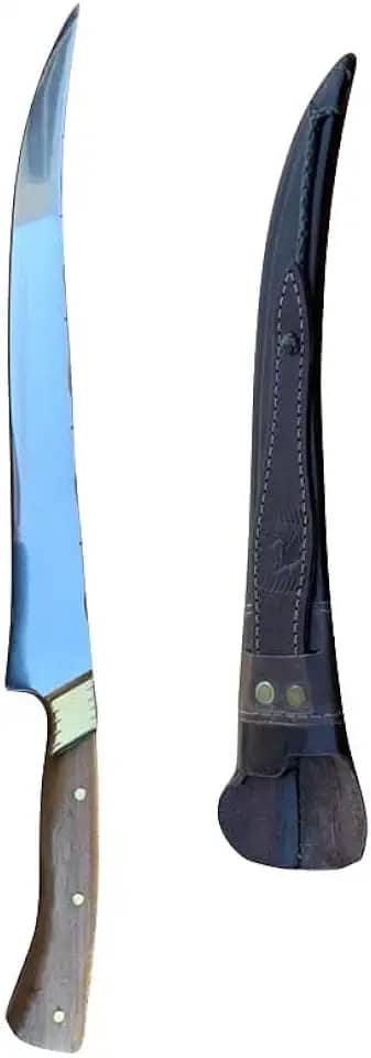 Faca FILETEIRA 8 pol - inox - bainha couro - artesanal