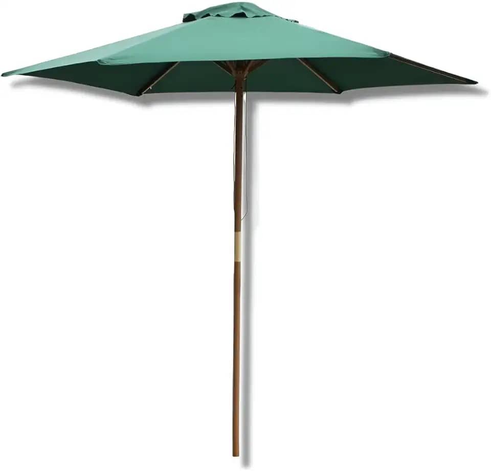 Guarda Sol de Madeira 3 Metros Sombreiro Piscina Praia Churrasco Area Gourmet Premium - Pazie (Verde)