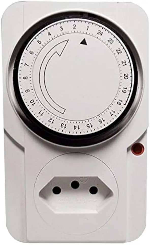 Timer Analógico Bivolt 110-22V Liga Desliga Luz Aquário Tv Dvd 24h GC
