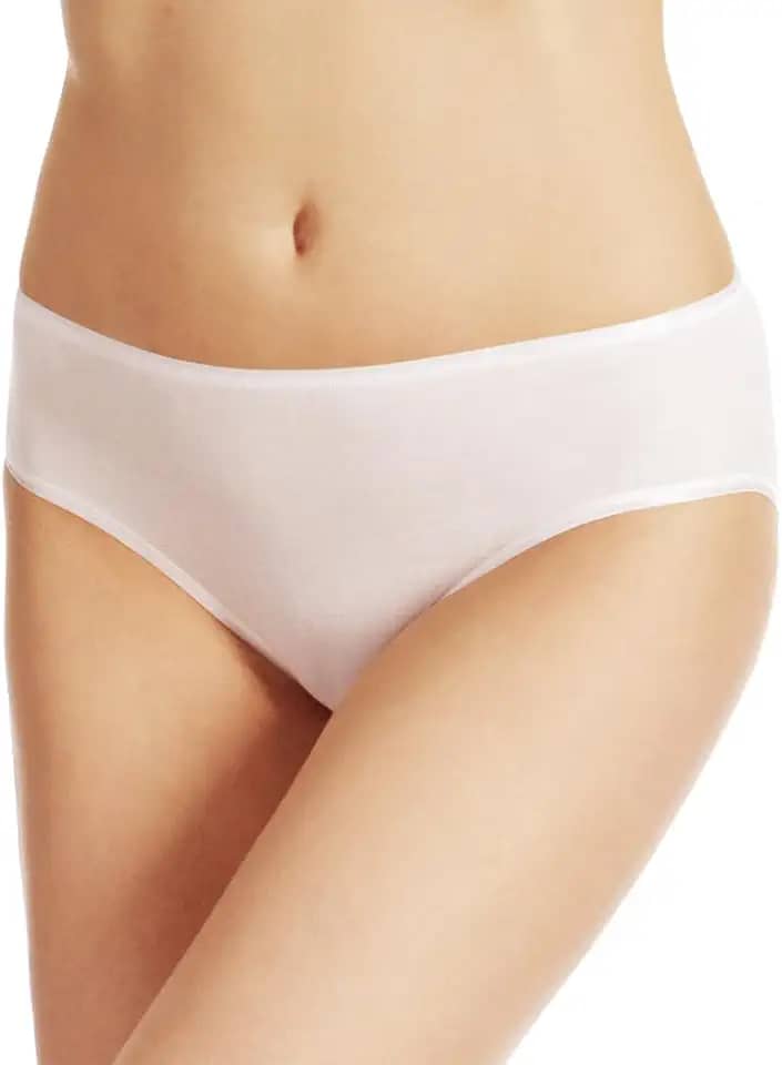 Roupa íntima feminina descartável para viagens hospitalares - Calcinha 100% algodão branca (pacote com 5)